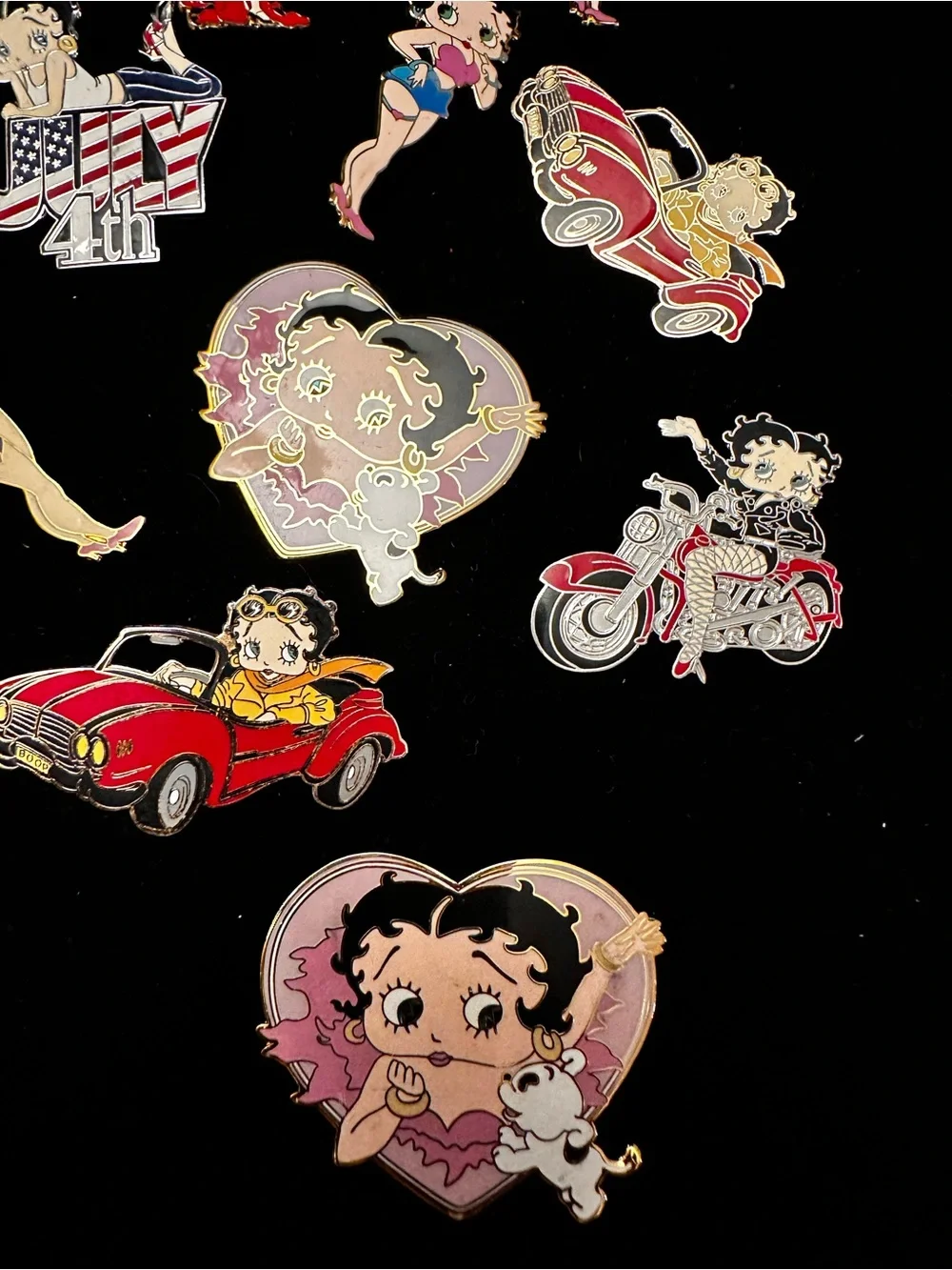 15 Pc Betty Boop Enamel Pin Lot - Colorful Character Set